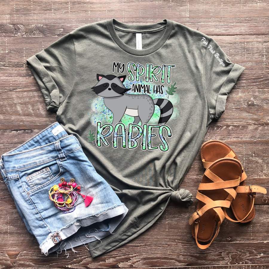 ”My spirit Animal has Rabies” Tshirt – Adult