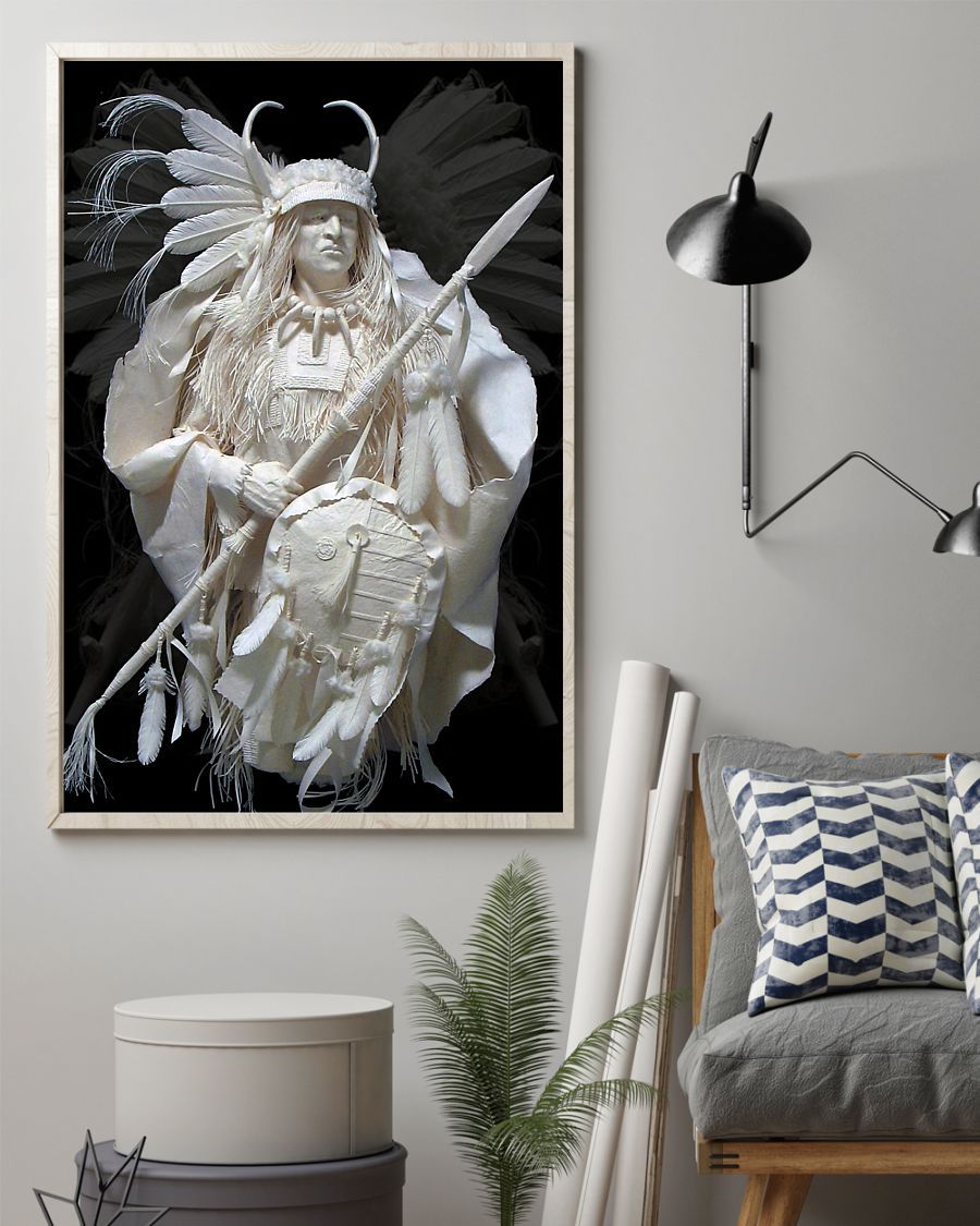 Fantastic Paper Artwork Native American Man Canvas And Poster | Wall Decor Visual Art
