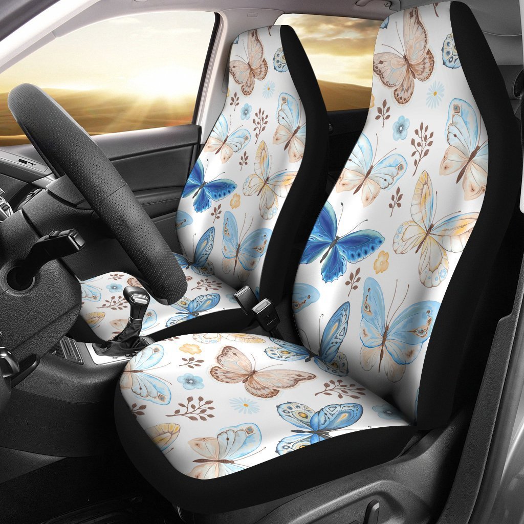 Butterfly Art Flowers Car Seat Covers