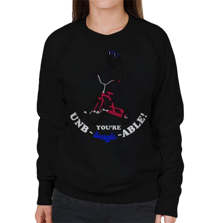 Unbearable Beagle On Tricycle Women’s Sweatshirt