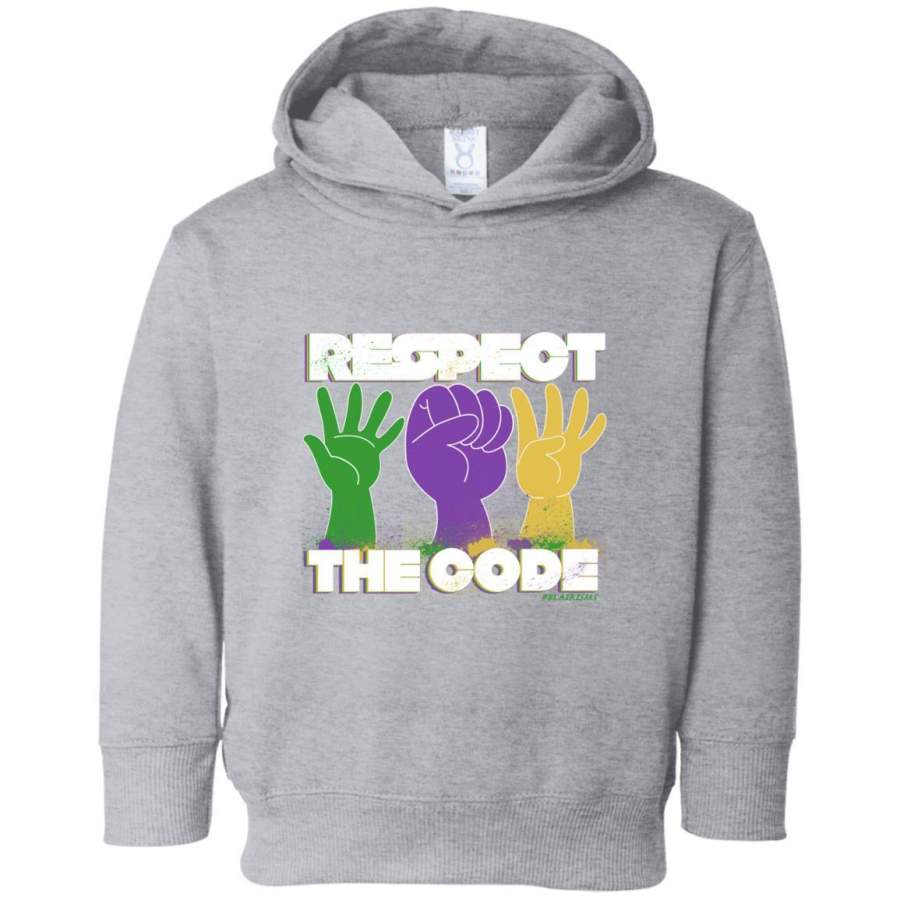 Respect The Code (White) Rabbit Skins Toddler Fleece Hoodie