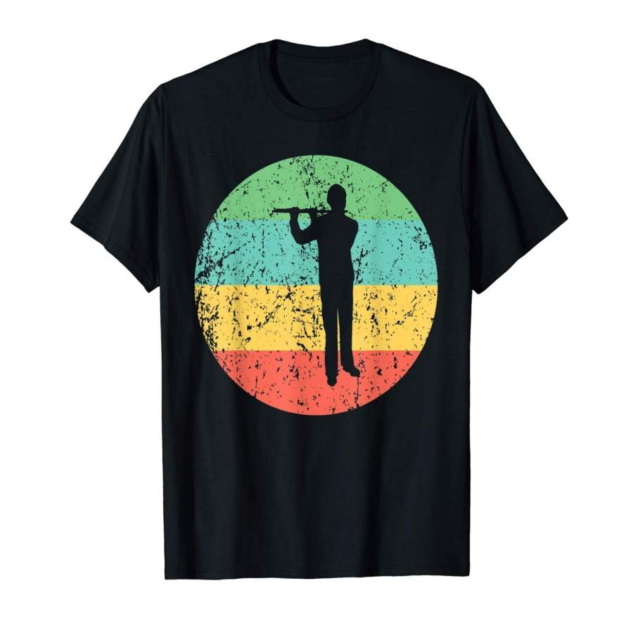 Flute Shirt – Vintage Retro Music T-Shirt Mens Casual T Shirt