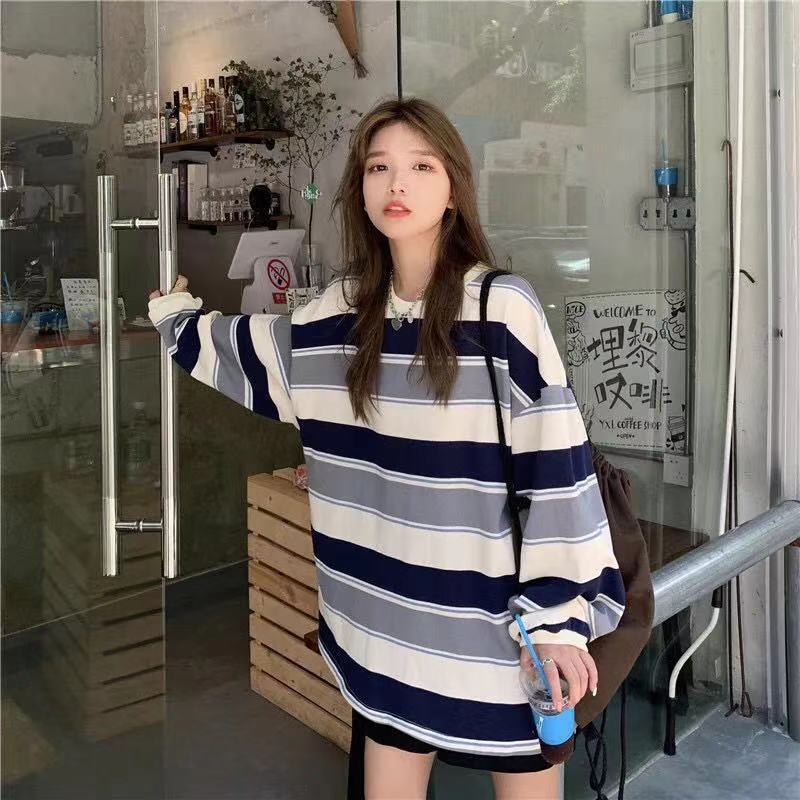 Autumn Hoodies Striped Oversized Sweatshirt Women Harajuku Pullovers Korean Fashion Couples Matching Long Sleeve Tops Streetwear alx