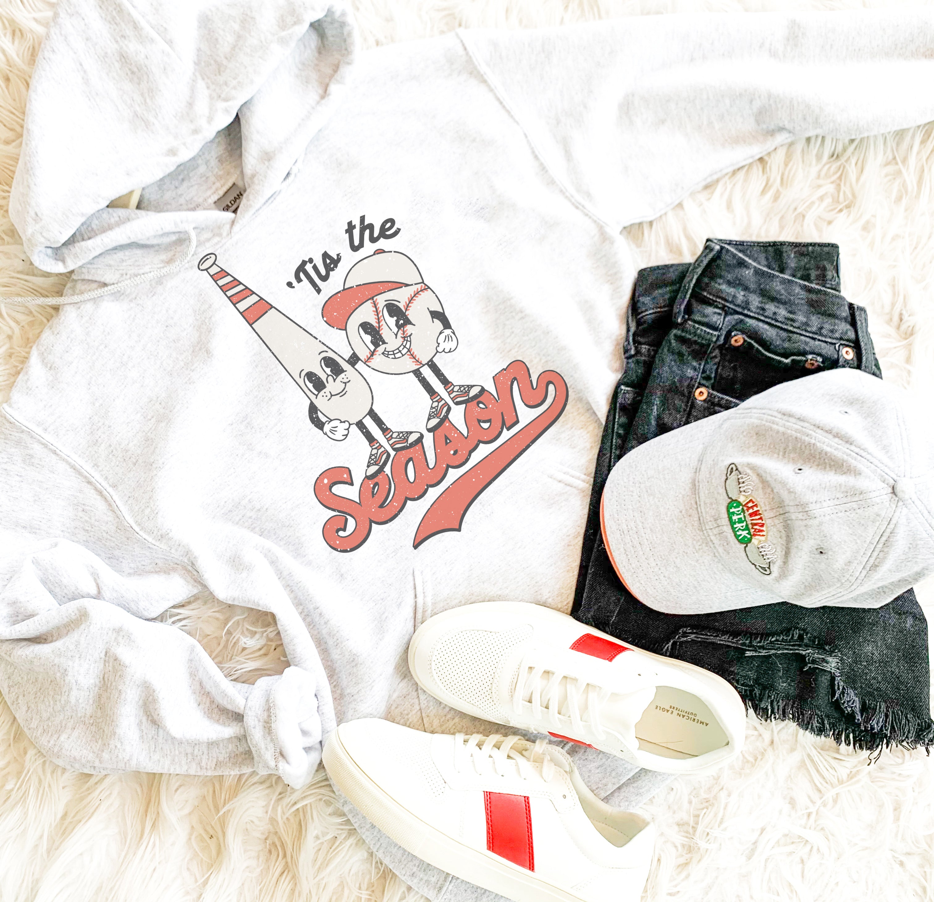 Tis The Season Retro Baseball Sweatshirt