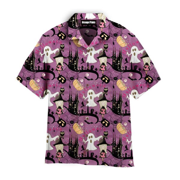 Halloween Is Here Purple Pattern Hawaii Shirt For Men Women Ha66194