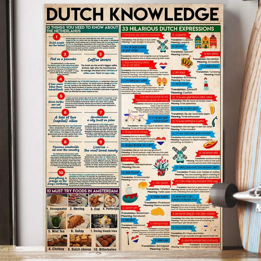 Dutch Knowledge Special Unique Custom Design Poster  Gift