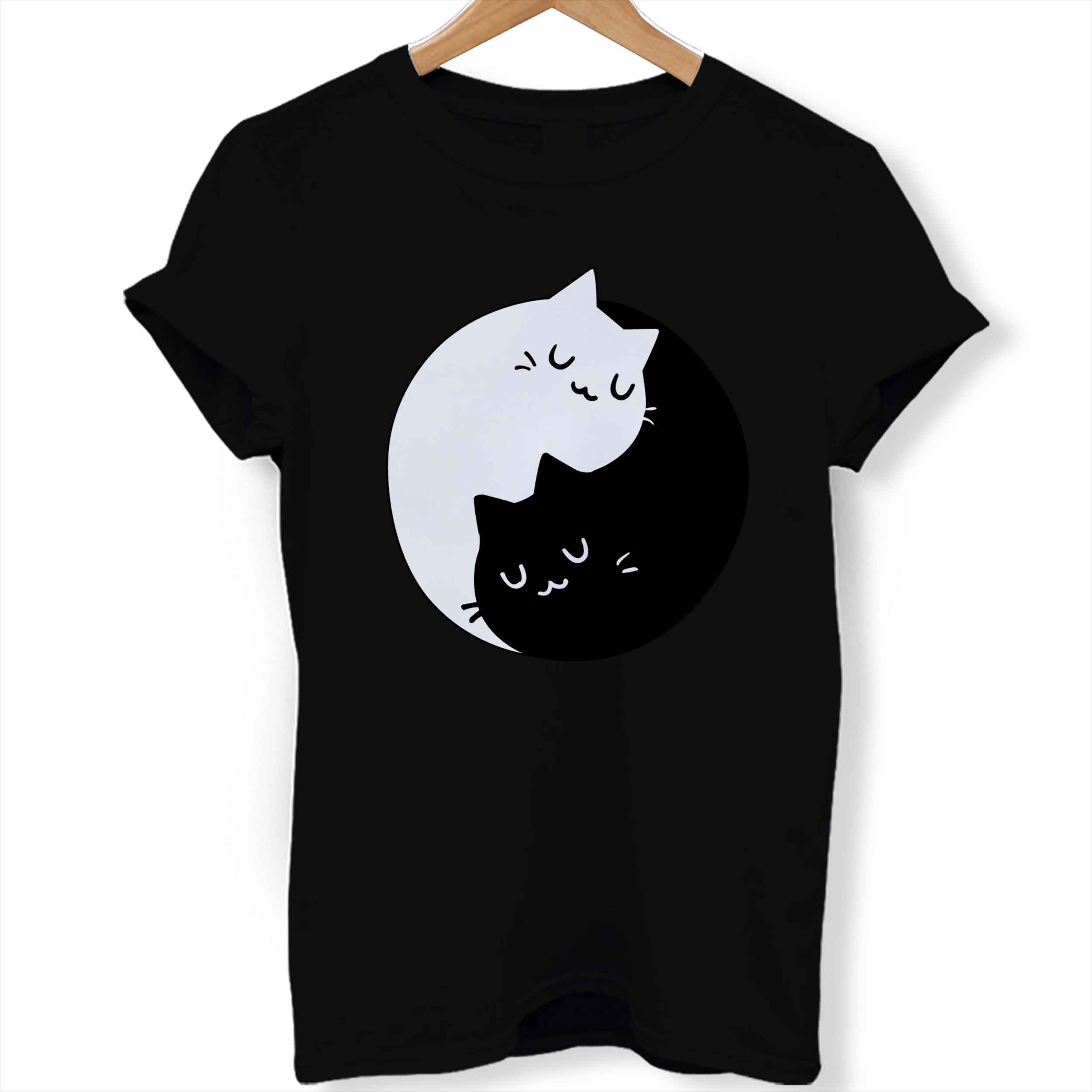 Yin Yang Cats Kitten Women T-Shirt