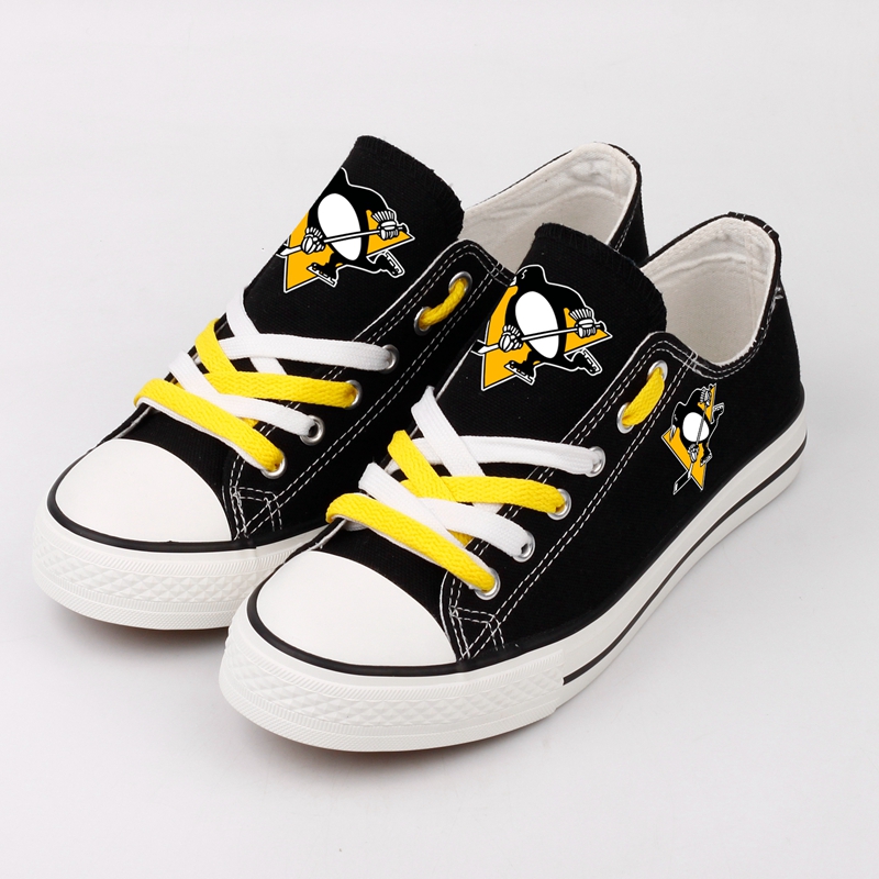 Pittsburgh Penguins Shoes Cheap Low Top Canvas Shoes For Fans Style #3