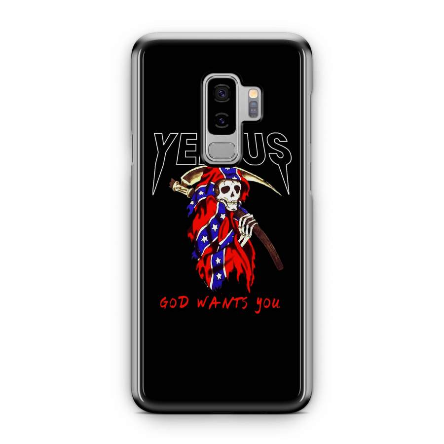 Yeezus Grim Reaper God Wants You Skull Poster Kanye West Samsung Galaxy S9 / S9 Plus Case