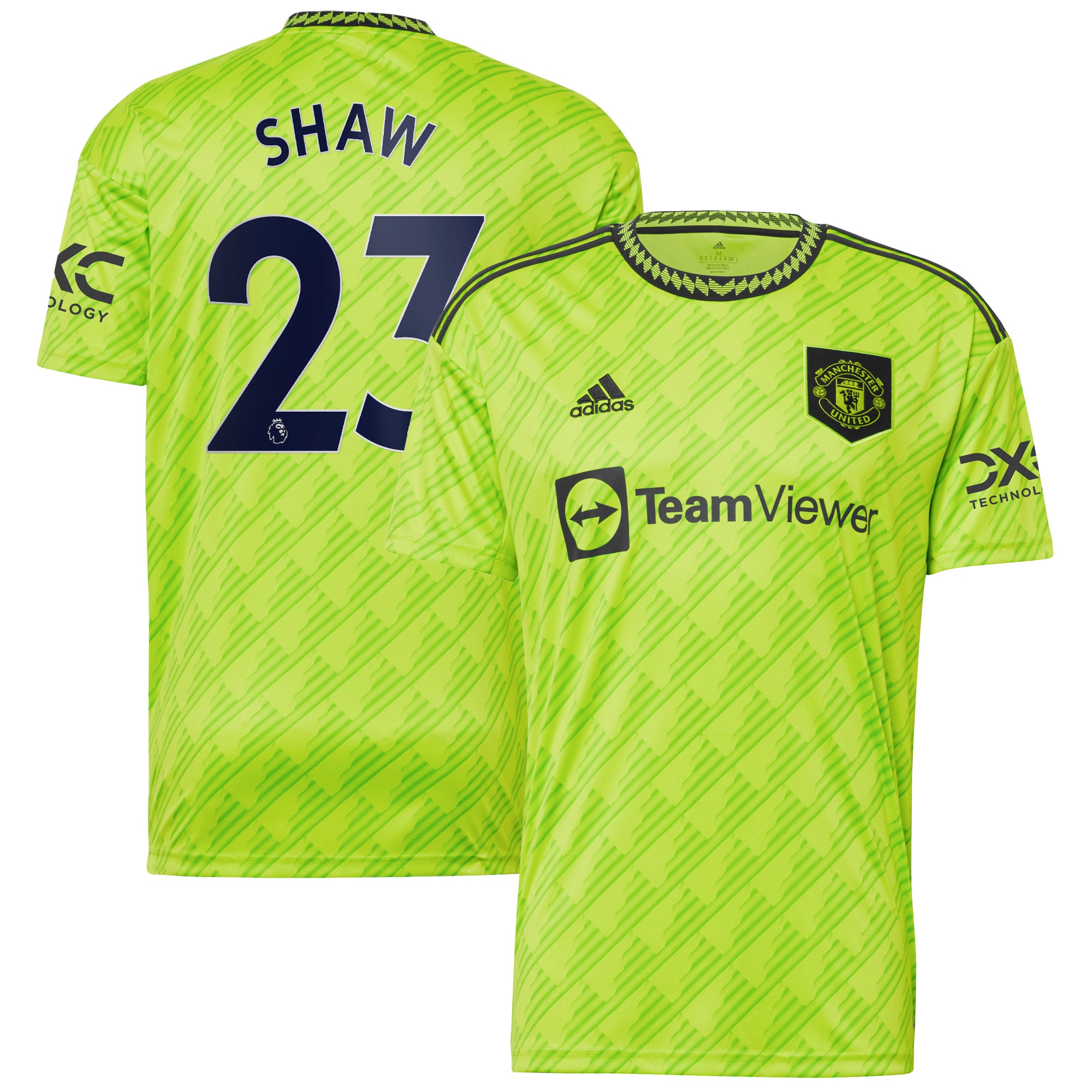 Luke Shaw Manchester United 2022/23 Third Replica Player Jersey – Neon Green