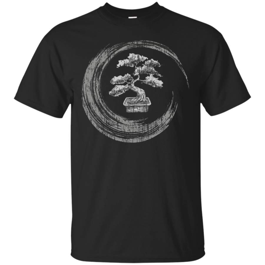 Bonsai Tree Enso Circle – Vintage Zen Calligraphy Art Men/Women T shirt