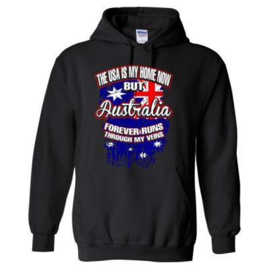 AGR The USA Is My Home Now But Australia Forever Runs Through My Veins – Heavy Blend™ Hooded Sweatshirt