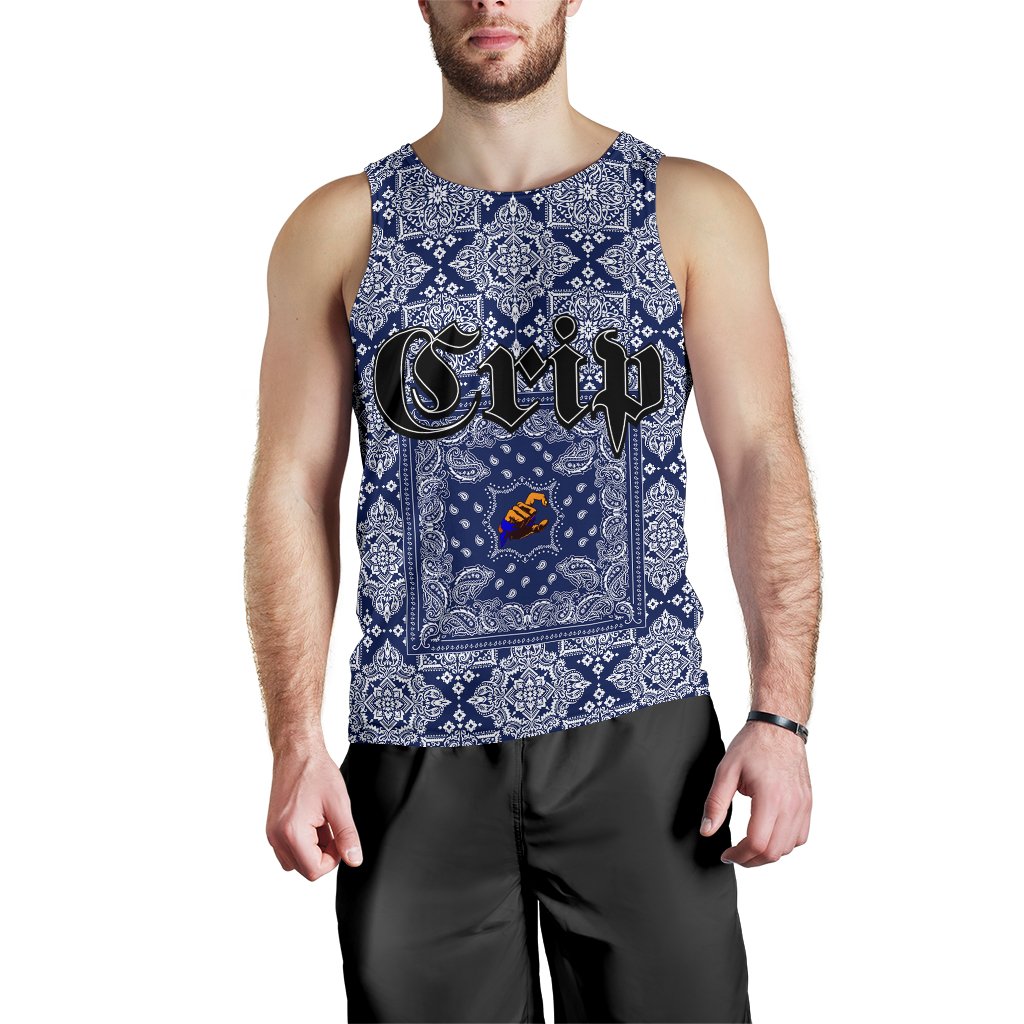 Crips Gang Men’s Tank Top – Blue Bandana Pattern A21