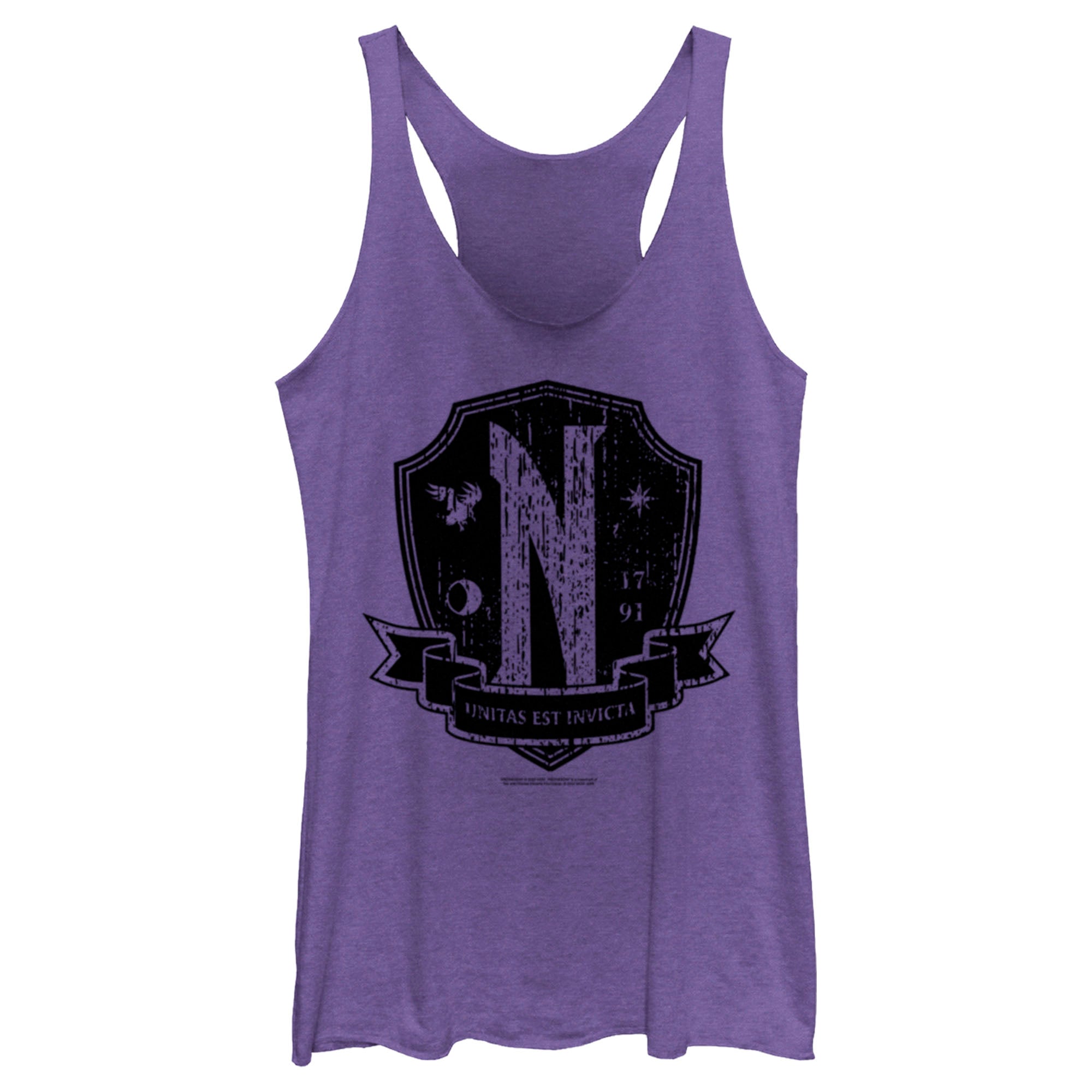 Women’S Wednesday Nevermore Academy Distressed Emblem Racerback Tank Top