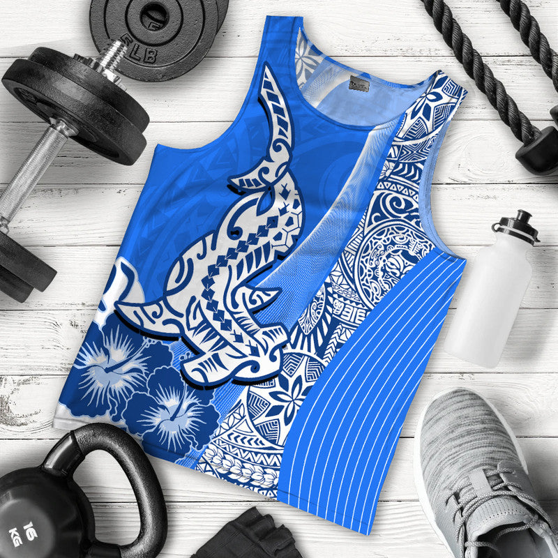 Hawaii Shark Polynesian Men Tank Top Vibe Blue Style Ha42715