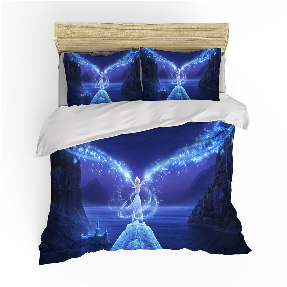 3D Frozen Elsa Anna For Duvet Cover Set Bedclothes Pillowcase Cartoon Quilt Cover Sets  Bedding Set