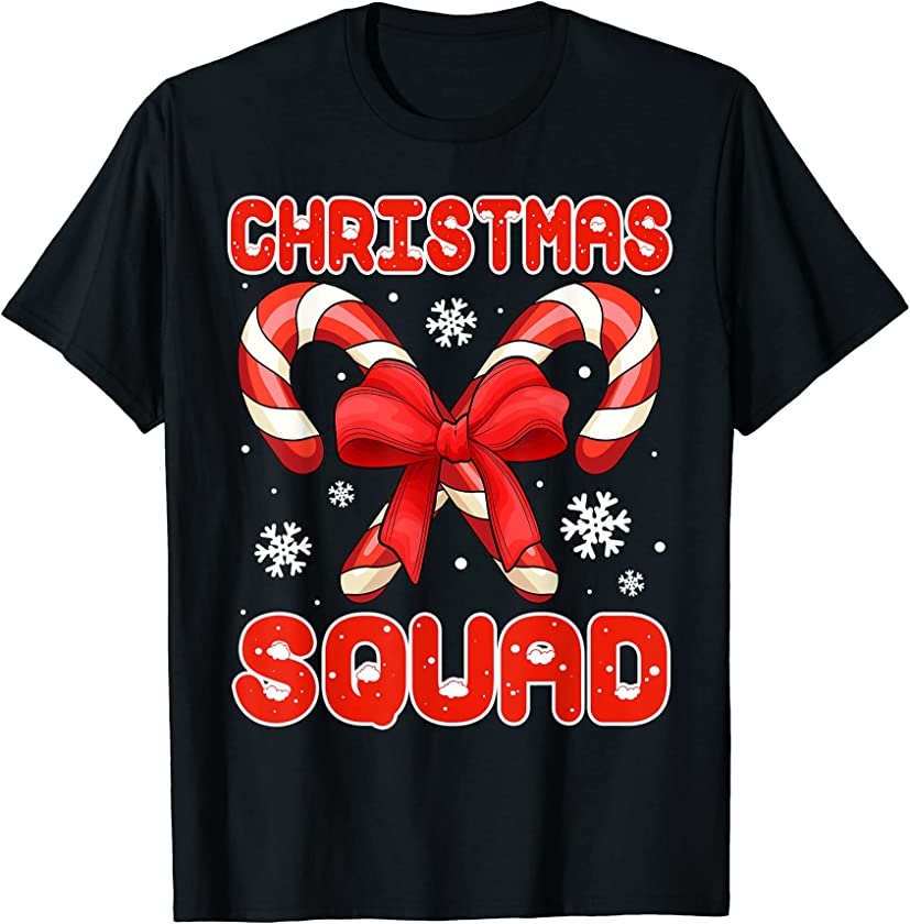 Christmas Squad Family Group Matching Candy Cane Funny T-Shirt