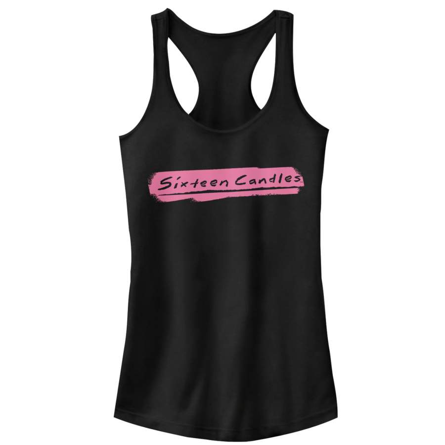 Sixteen Candles Junior’s Paint Stripe Logo  Racerback Tank