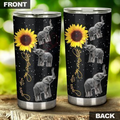 Personalized Elephant You Are My Sunshine  Stainless Steel Tumbler Travel Customize Name, Text, Number, Image