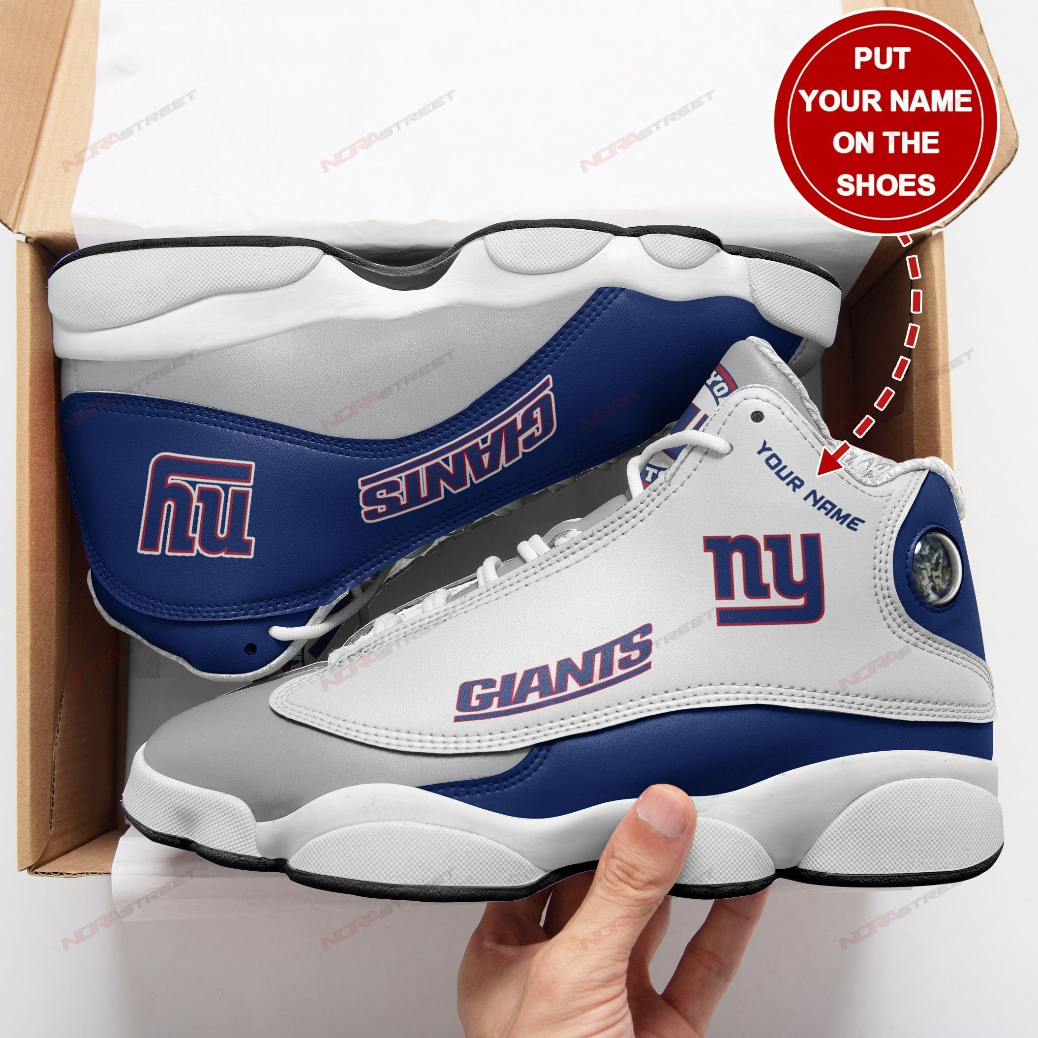 New York Giants Football Personalized Air Jd13 Shoes