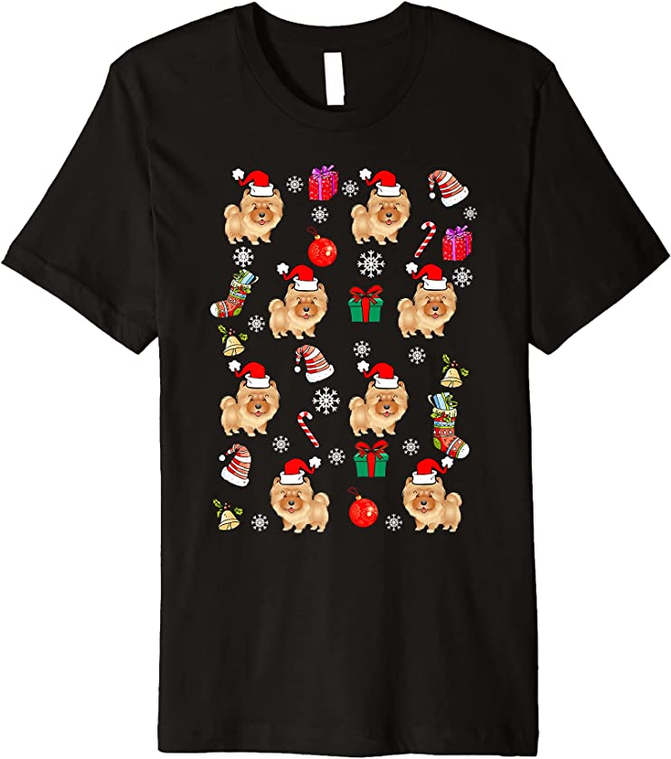 Chow Chow Dog Puppy Santa Hat Funny Ugly Christmas Xmas Premium T-Shirt