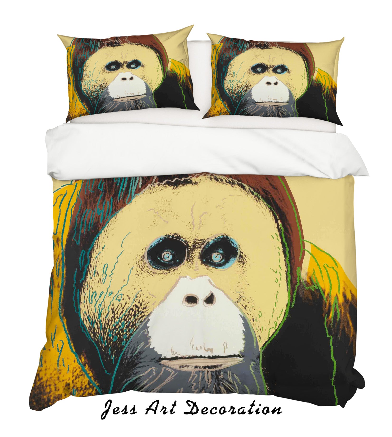 3D Oil Painting Fine Art Baboon Animal Quilt Cover Set Bedding Set Duvet Cover Pillowcases Lxl