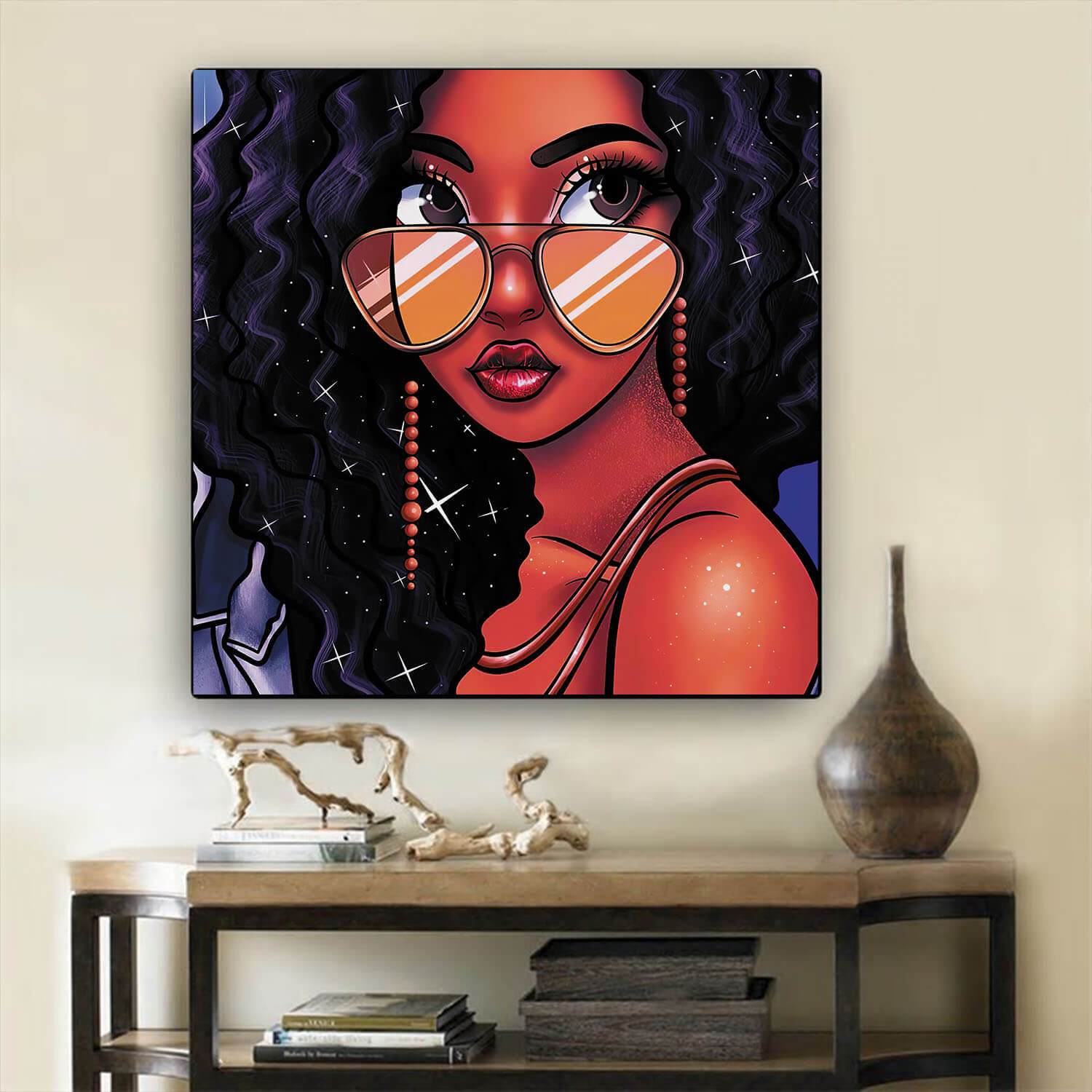 African Canvas Art Pretty Melanin Girl African Canvas Afrocentric Decor ...