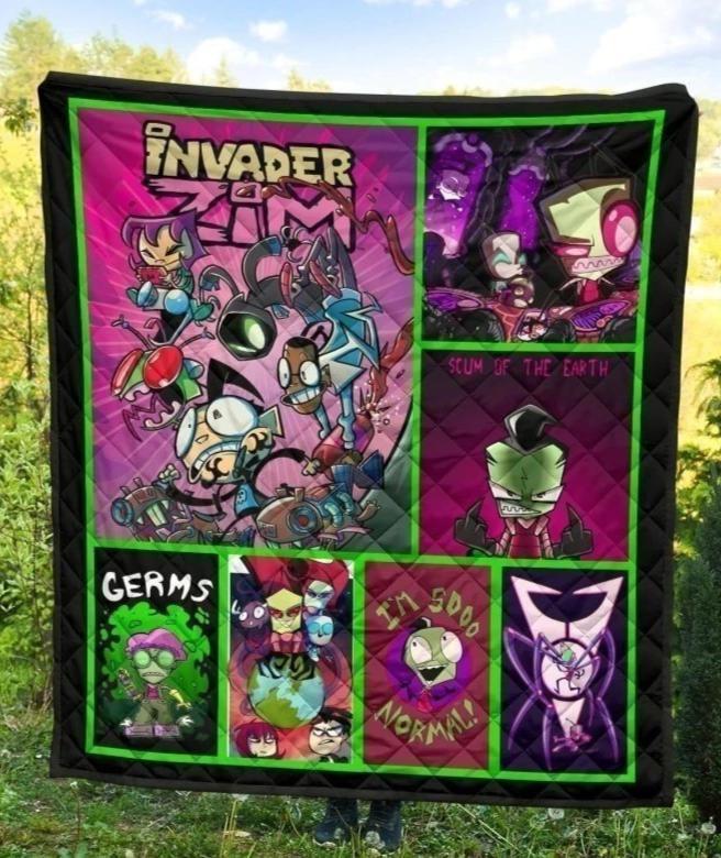 Invader Zim Cartoon Quilt Blanket Fan Gift Idea TT07