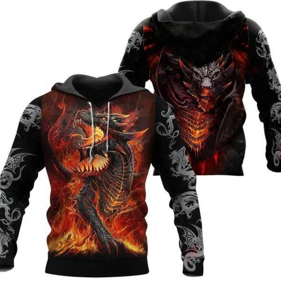 3D Tattoo and Dungeon Dragon Hoodie T Shirt For Men and Women NM050935