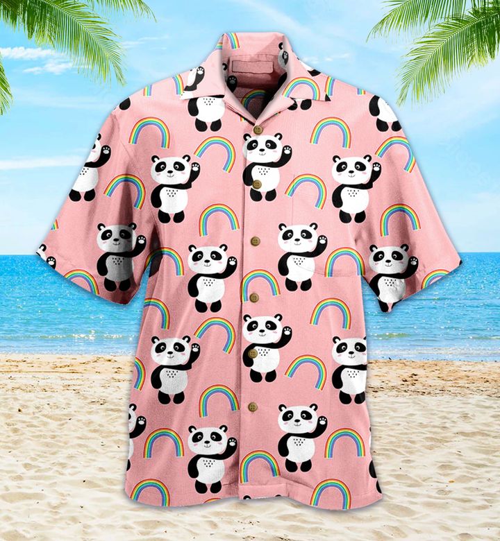 Panda Pink 3D Hawaiian Shirt