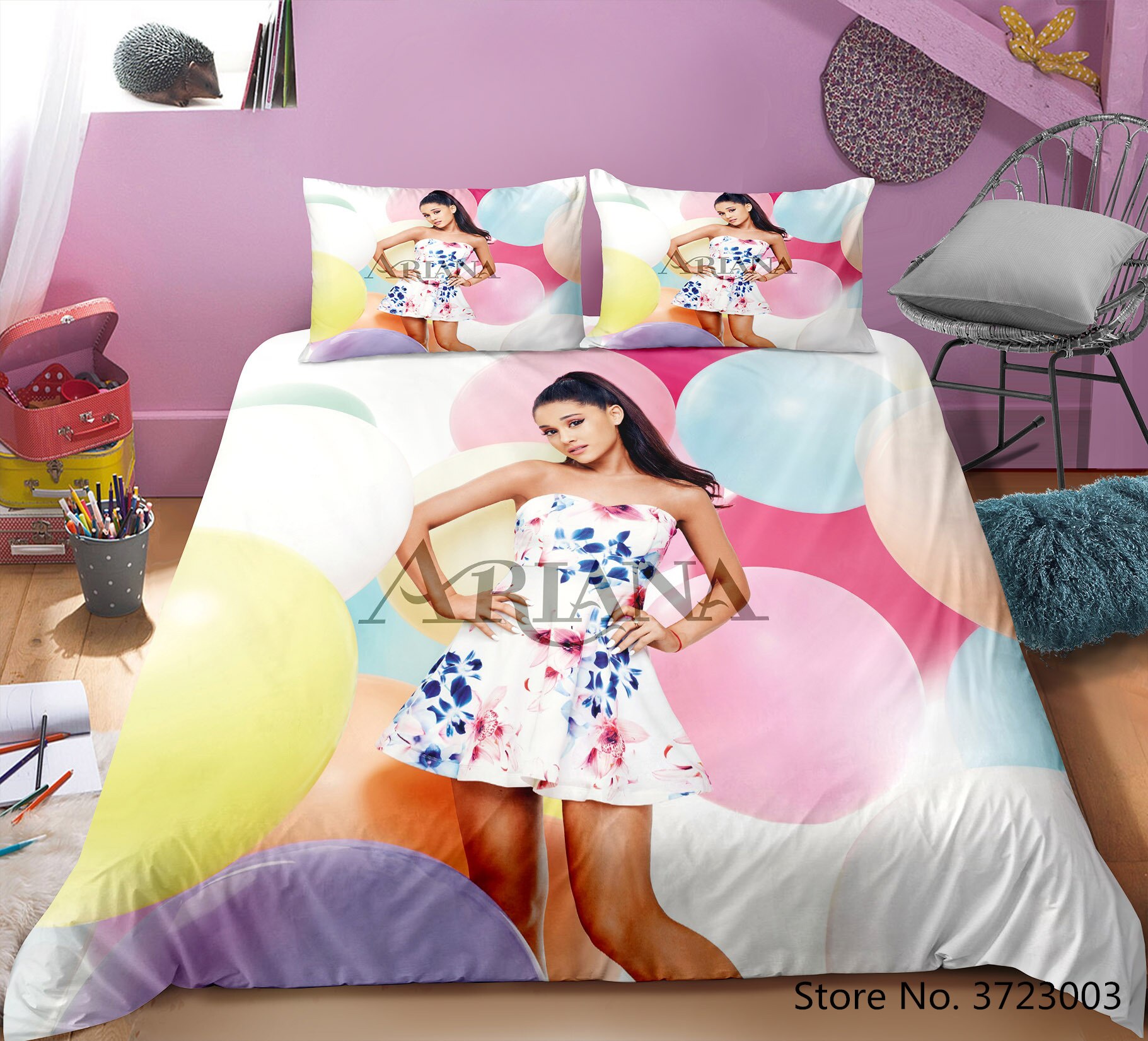 3D Ariana Grande Digital Printing Bedding Set Duvet Cover Set Pillowcase Custom/King/Europe/Usa King /Blanket Cover Sets