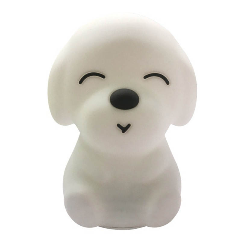 Silicone Puppy Patting LED Night Lights Children Bedroom Sleeping Lamps Table Decoration Sensor Lamp Atmosphere Night Light alx