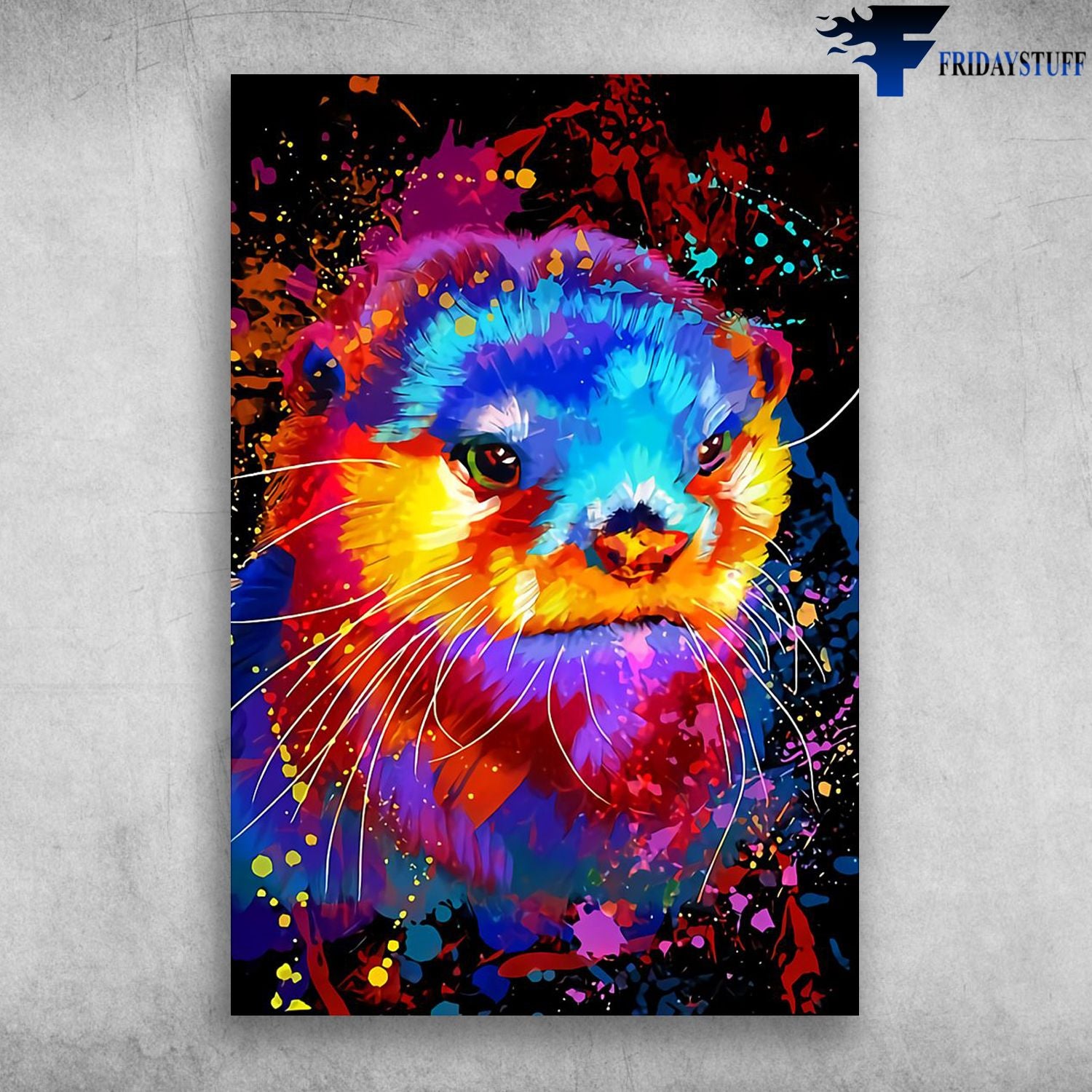 Beautiful Colorful Painting Otter So Serious Otter Canvas Christmas Gift Ideas