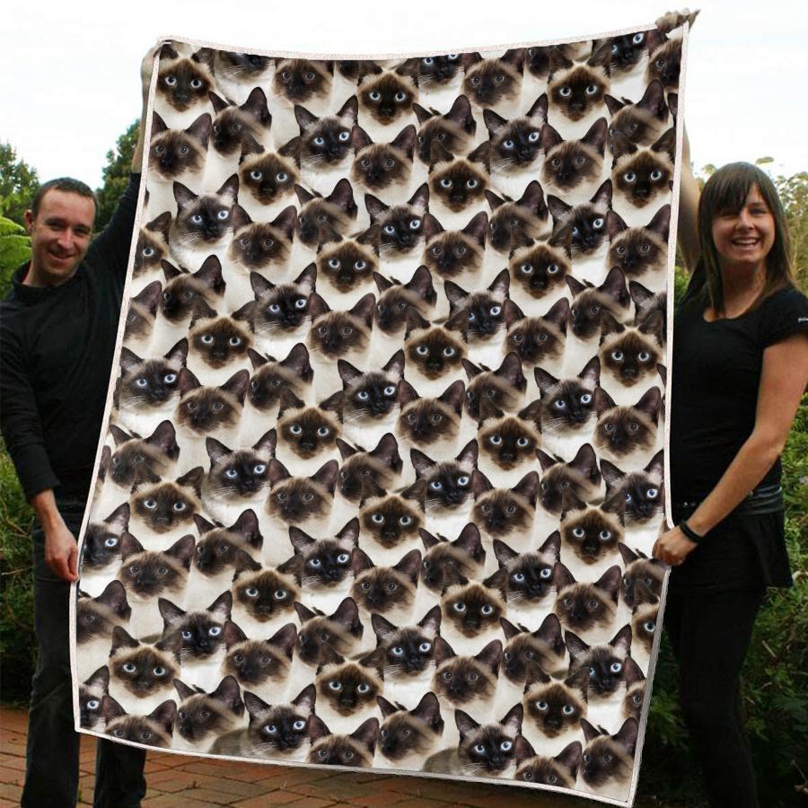 Siamese Bunch Of Cats Blanket Design Cat Print Blanket Cats Gifts