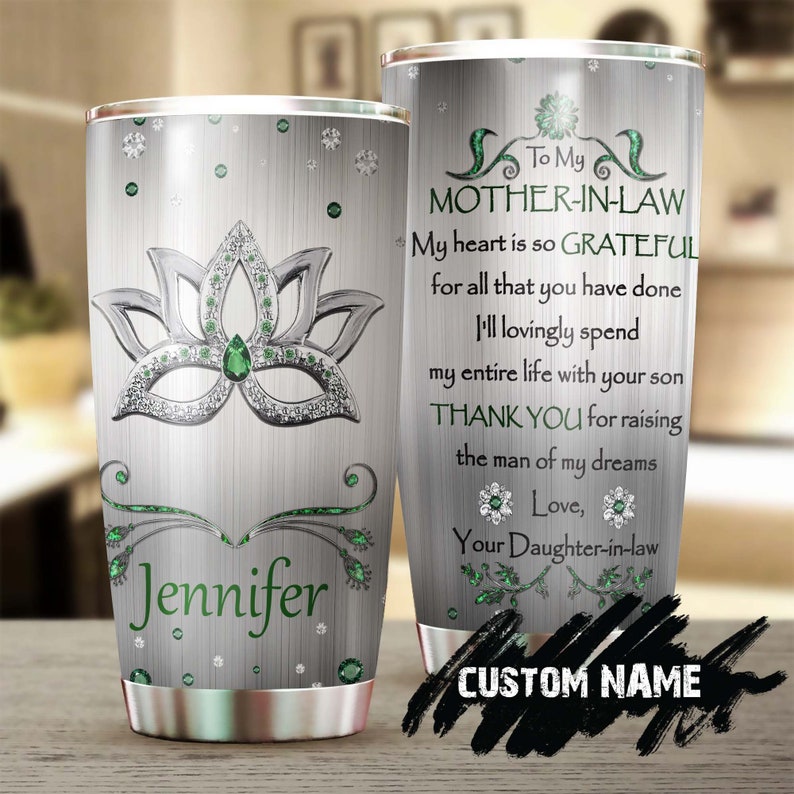 Mom In Law Lotus Thank You For Raising The Man Of My Dream Personalized Tumbler-Birthday Christmas Gift Mother’S Day Gift For Mother In Law