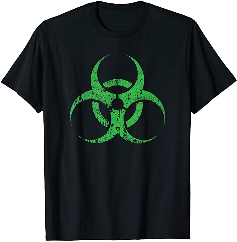 Biohazard Symbol Vintage Green Funny Halloween T-Shirt