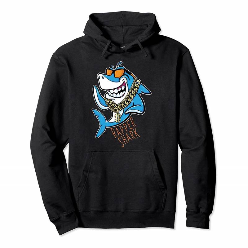 Rapper Shark Hip Hop Singing Rapping Sea Animal Pullover Hoodie