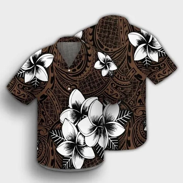 Tribe Brown Aloha Hawaiian Shirt Colorful Short Sleeve Summer Beach Casual Shirt For Men And Women