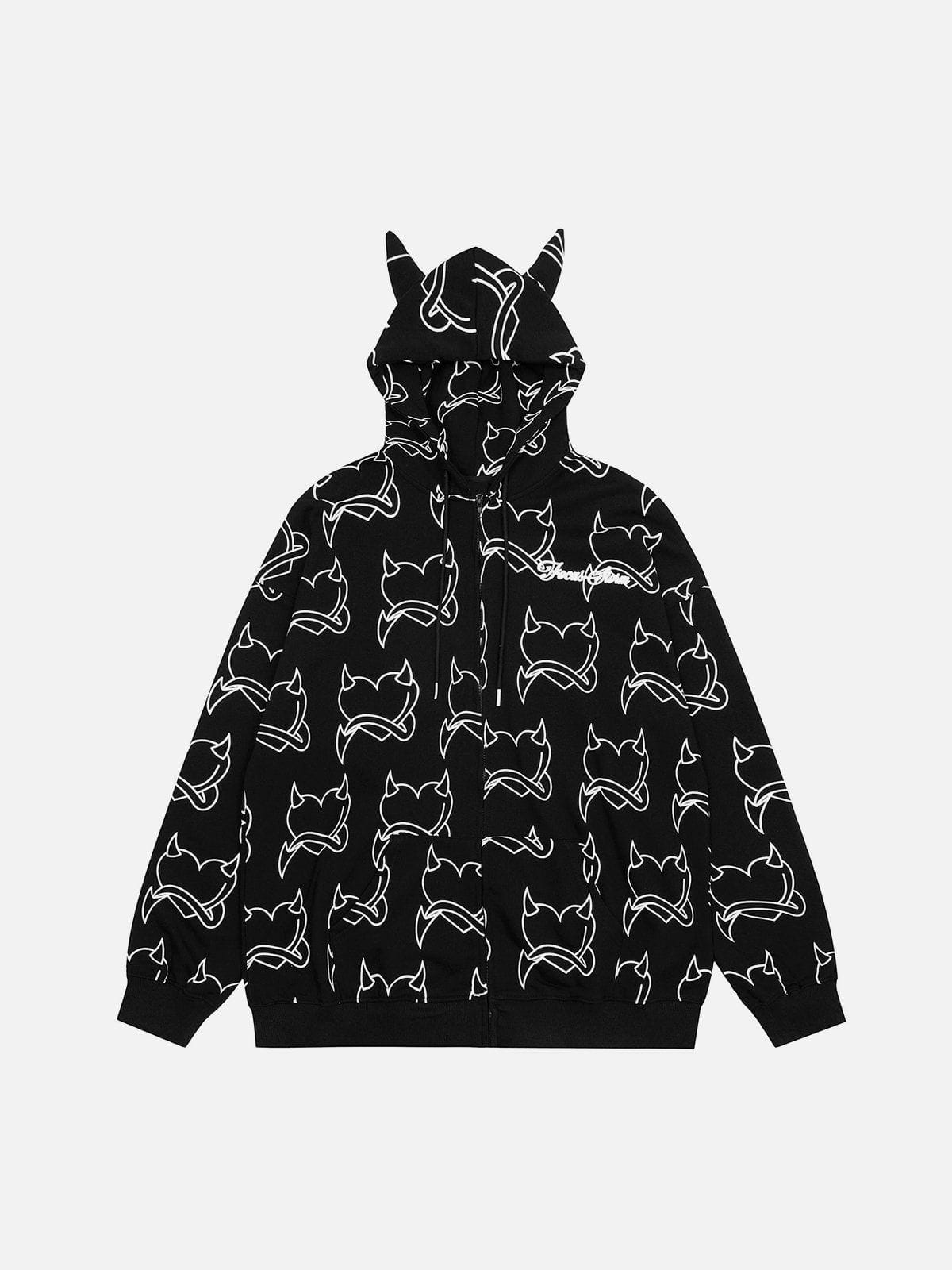 Talishko™ – Devil Heart Print Hoodie