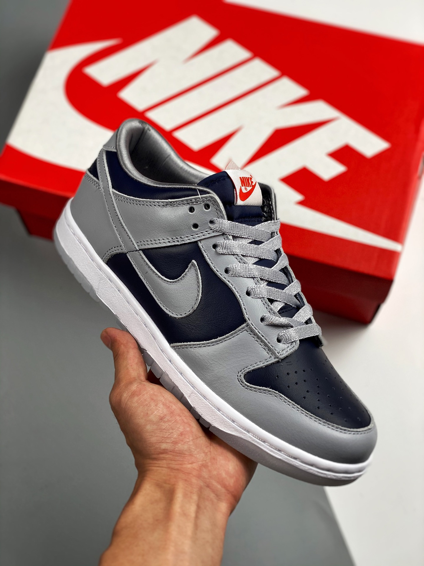 Nike Dunk Low College NavyWolf Grey-University Red 5339363