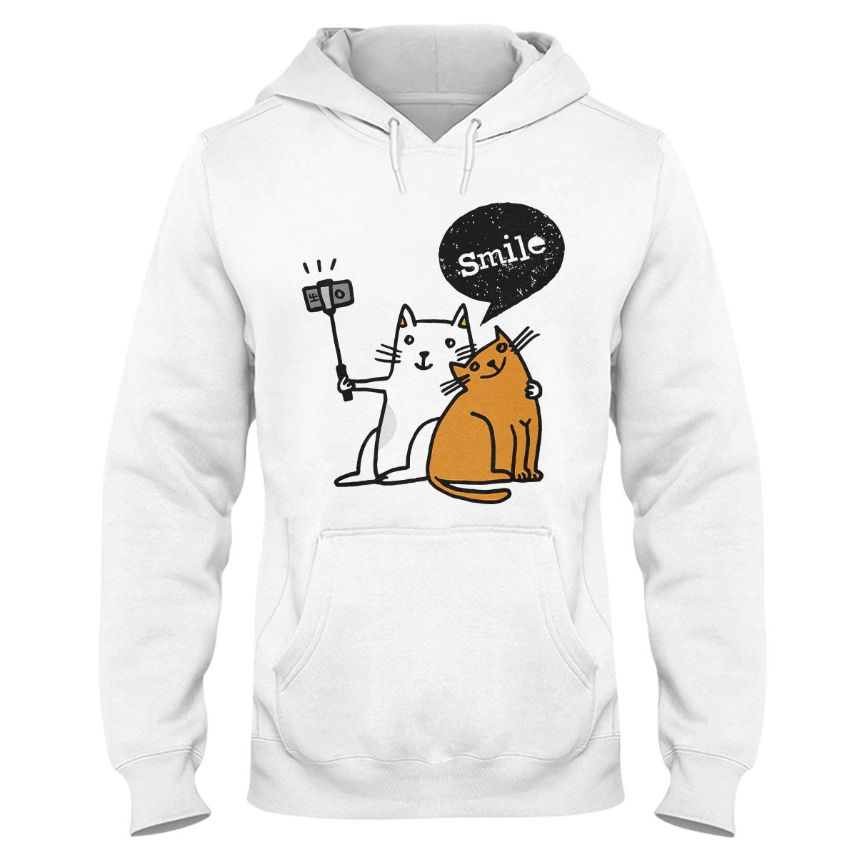 When My Cat Has A Crush, Funny & Cute Selfie Cat Couple Hoodie