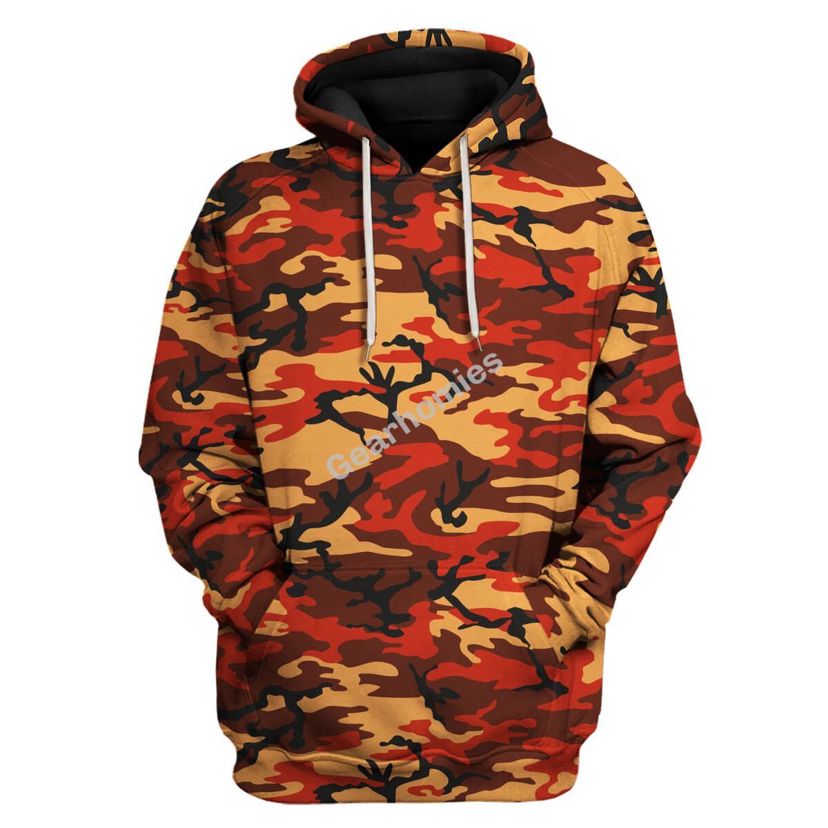 Flecktarn Red Brown German World War Ii Camouflage Patterns Hoodies Pullover Sweatshirt Tracksuit