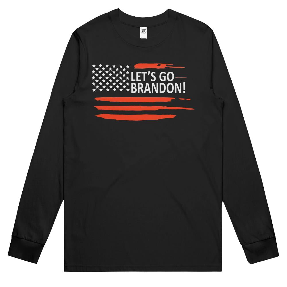 Let’S Go Braden Brandon Us Flag Tee Funny Trendy Sarcastic Long Sleeve T Shirts