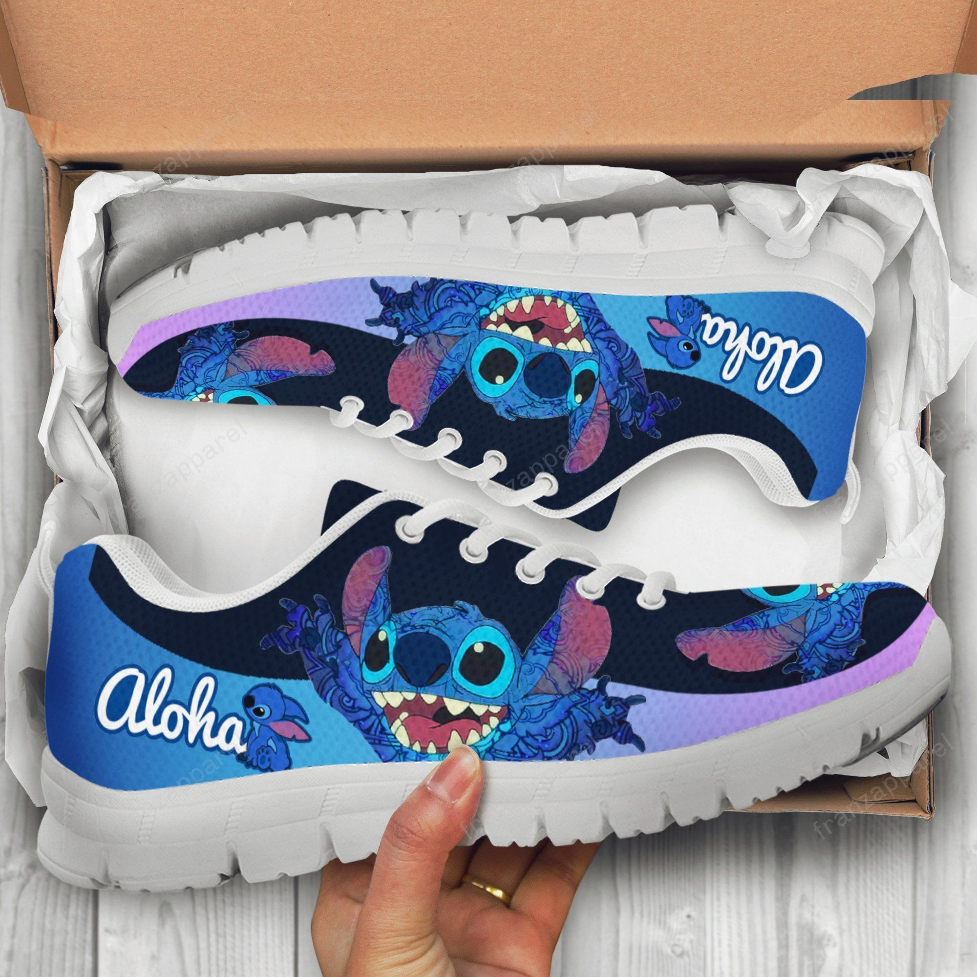 Stitch sneakers Lilo & Stitch Disney ver12 Print Sneakers, Women’s Sneakers, Handmade Crafted sneaker white Shoes birthday gift Fashion Fly Sneakers TL97