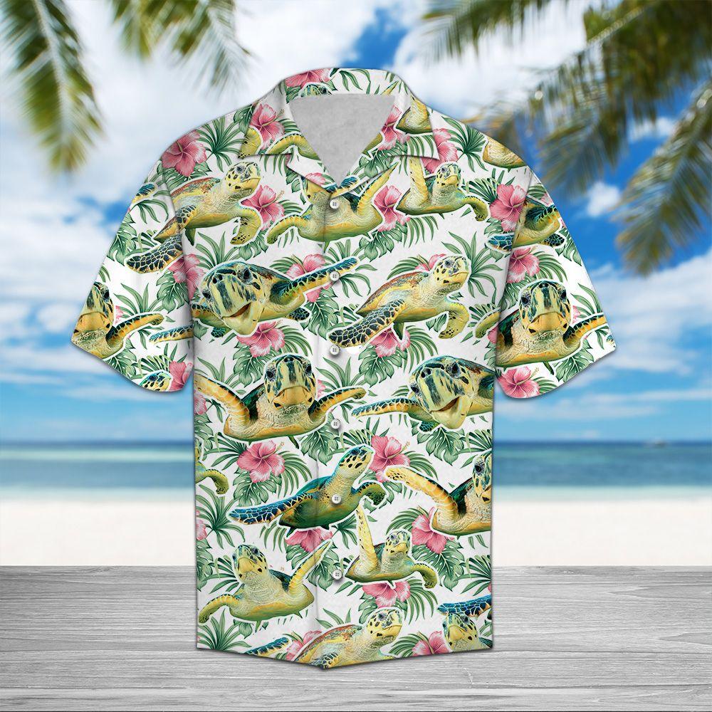 Turtle Flower Tropical Hawaii Shirt For Hawaii Aloha Ha40899