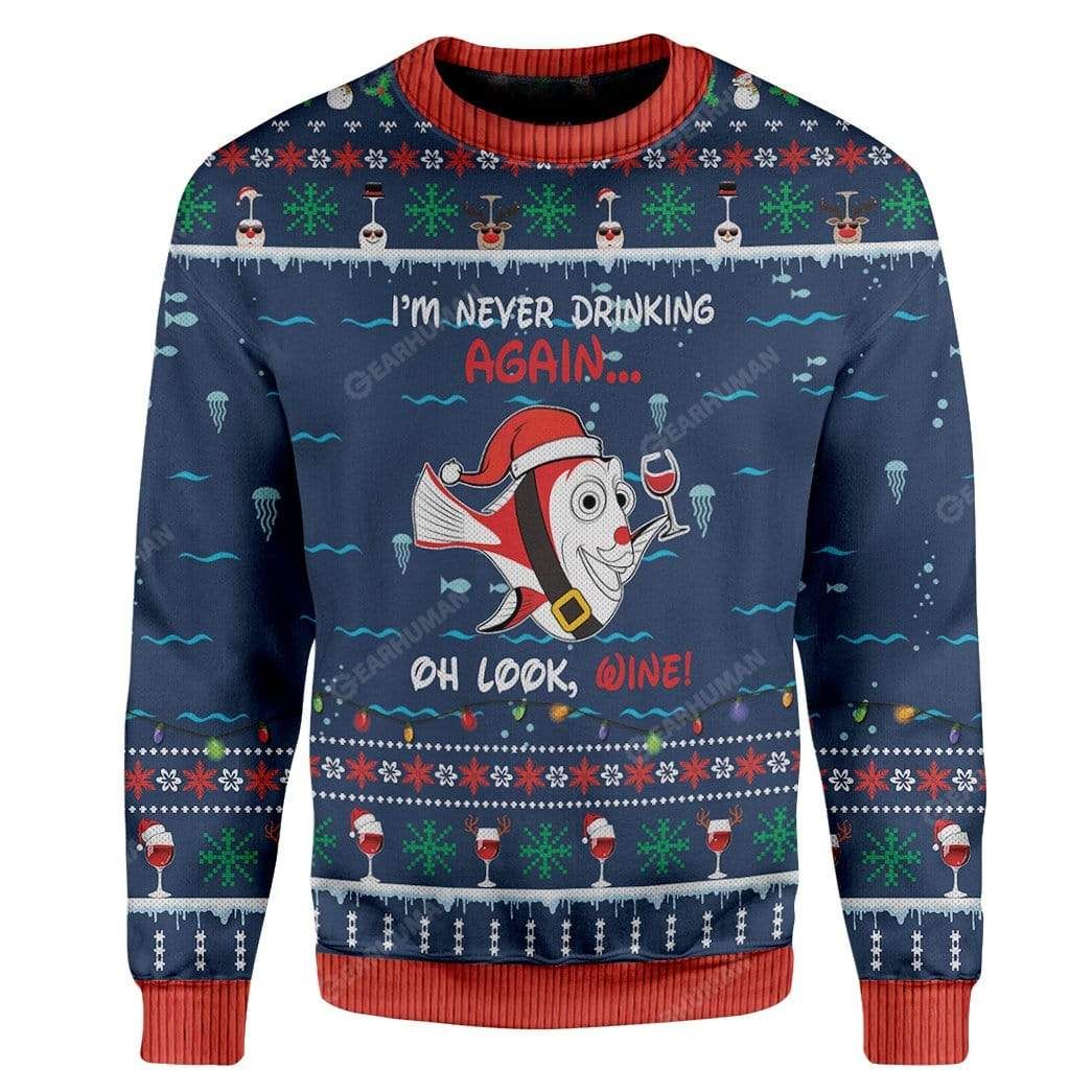 Gearhumans Ugly Finding Christmas Wine Custom Sweater Apparel