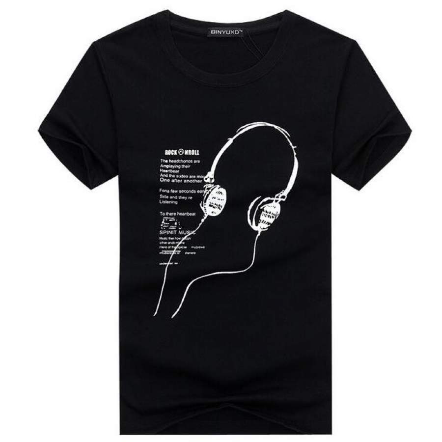 Men Summer Tops Short Sleeve Printed Cotton t-shirt