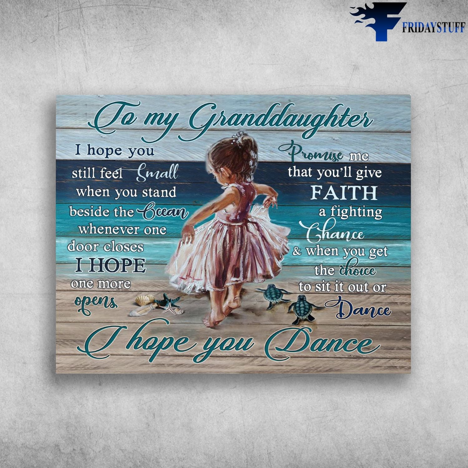 To My Granddaughter I Hope You Dance Canvas Christmas Gift Ideas