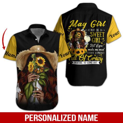 May Girl Custom Name Hawaii Shirt For Men Women Ha77076