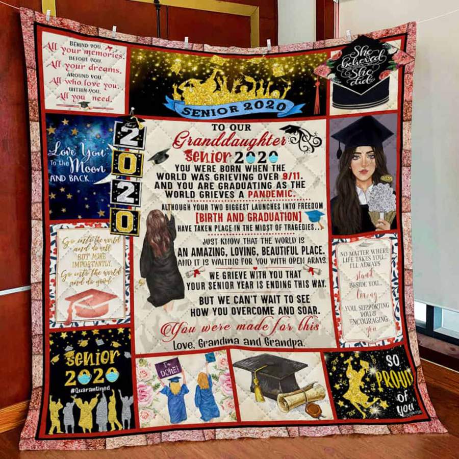 G6 To our granddaughter senior blanket – Graduation gift for granddaughter Gsge